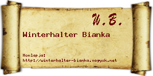 Winterhalter Bianka névjegykártya